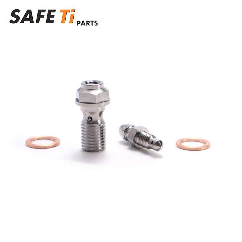 SAFETi M10×1.25 Titanium Brake Banjo Bolt With Bleeder Valve for HONDA YAMAHA KAWASAKI - Image 3