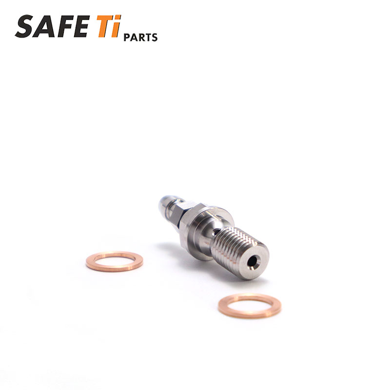 SAFETi M10×1.25 Titanium Brake Banjo Bolt With Bleeder Valve for HONDA YAMAHA KAWASAKI - Image 2